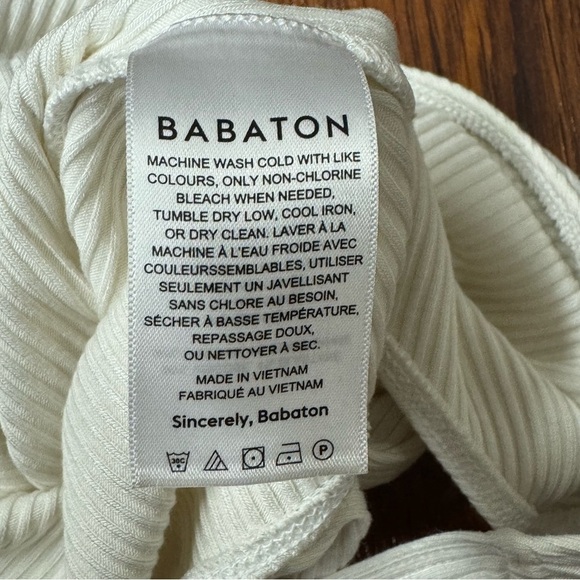 🤍 Babaton White Ribbed Wrap Bodysuit – XS - Picture 4 of 10